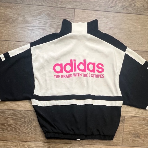 Adidas Orginials Moto Track Jacket Womens Sz Medium, Black/Linen, Lightweight - Picture 9 of 12